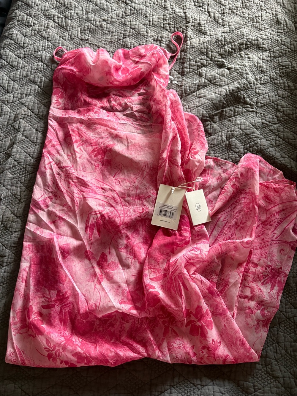 NWT Peppermayo Pink Floral Slip Tara Maxi Dress- 8 - Picture 4 of 5